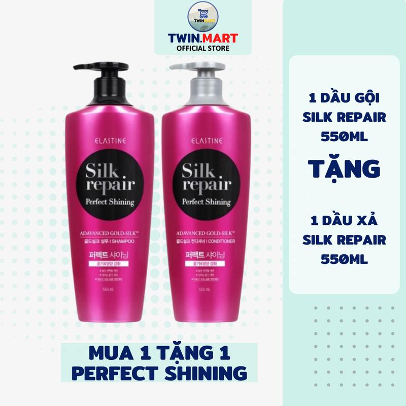 [MUA 1 TẶNG 1] Dầu Gội/Xả Elastine Silk Repair Perfect Shining HQ 500ML Gội Đầu