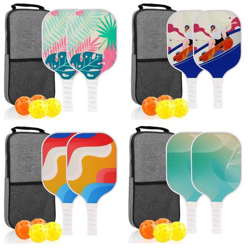 Paddles Set of USAPA Approved Carbon Fiber Pickle Ball Paddle Polypropylene Honeycomb Core Anti Slip Sweat Absorbing Grip Outdoor 2 Indoor Pickleball 0