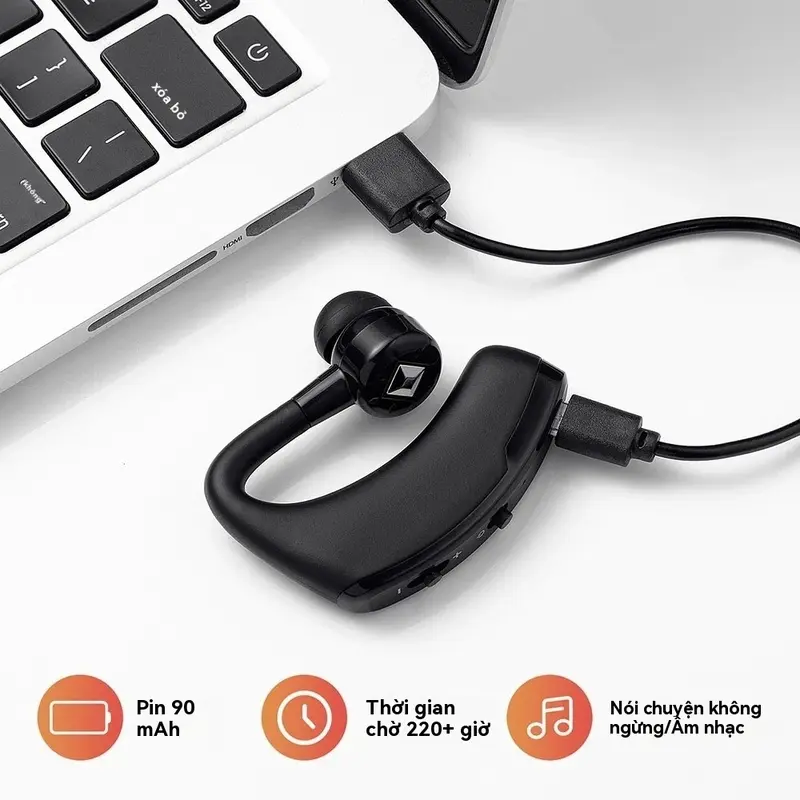 Tai nghe không dây tương thích Bluetooth V9 Business, Hi-Fi, Hands Tay miễn phí với mic - Nghe Nhạc, Nhét Tai 4