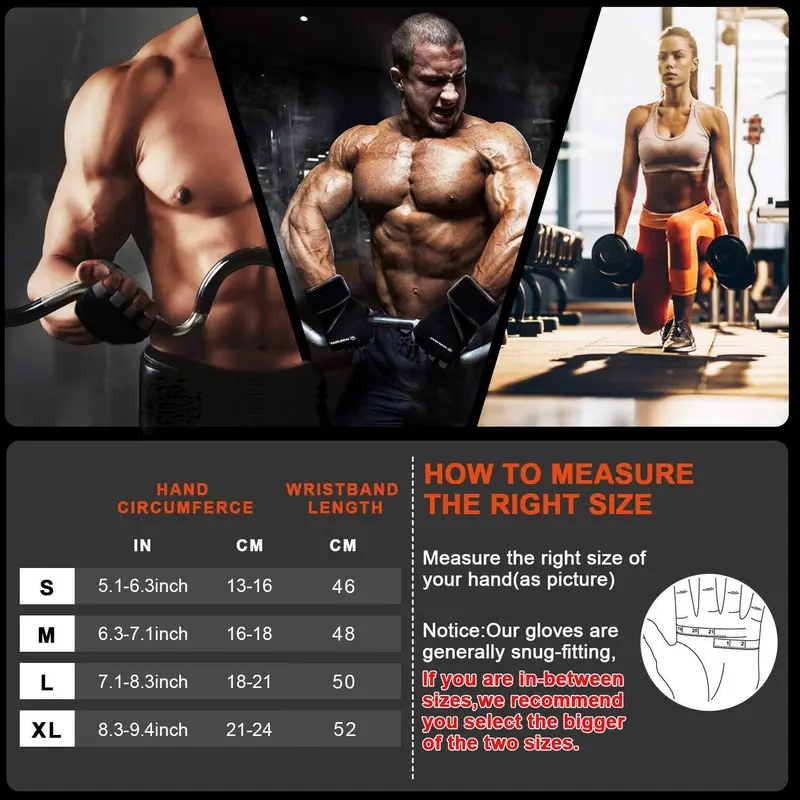 Durable Weight Lifting Gloves, 1 Pair Half-finger Breathable Protection Powerlifting Wrist Support Sports Gloves, Training Exercise Gloves for Men & Women, Hand Gloves for Gym, Gym Accessories, Workout Equipment 2