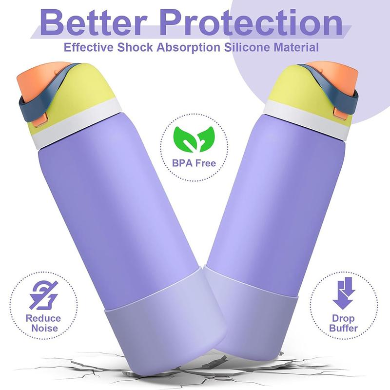 7.5cm & 9cm silicone water bottle boot for owala 24oz 40oz, anti-slip protective sleeve bottom bumper protector for freeshi, twist Cover Cup Drinkware Mug Tumbler Colorful 7