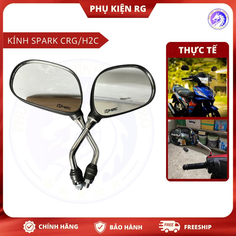 Gương chiếu hậu kiểu Spark chân Inox bản to đẹp CRG H2C Kính chiếu hậu cho nhiều dòng xe máy chắc chắn Phụ Kiện Phụ Tùng