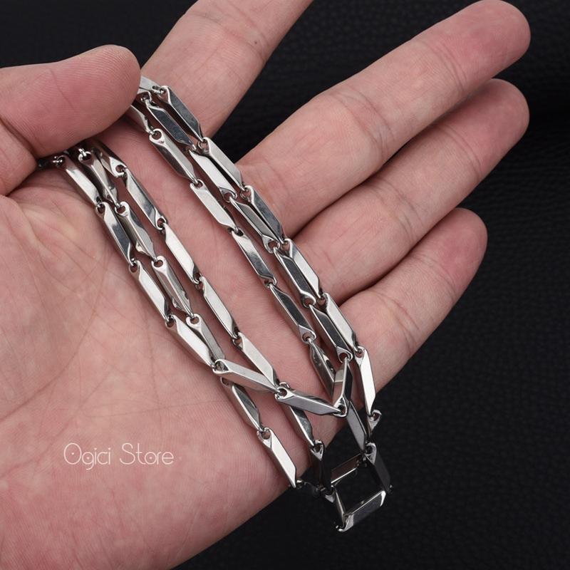 Dây chuyền nam nữ titan không gỉ thời trang, Vòng cổ vát cạnh dạng chuỗi xu hướng mạnh mẽ, Cá tính, Unisex Trang Sức