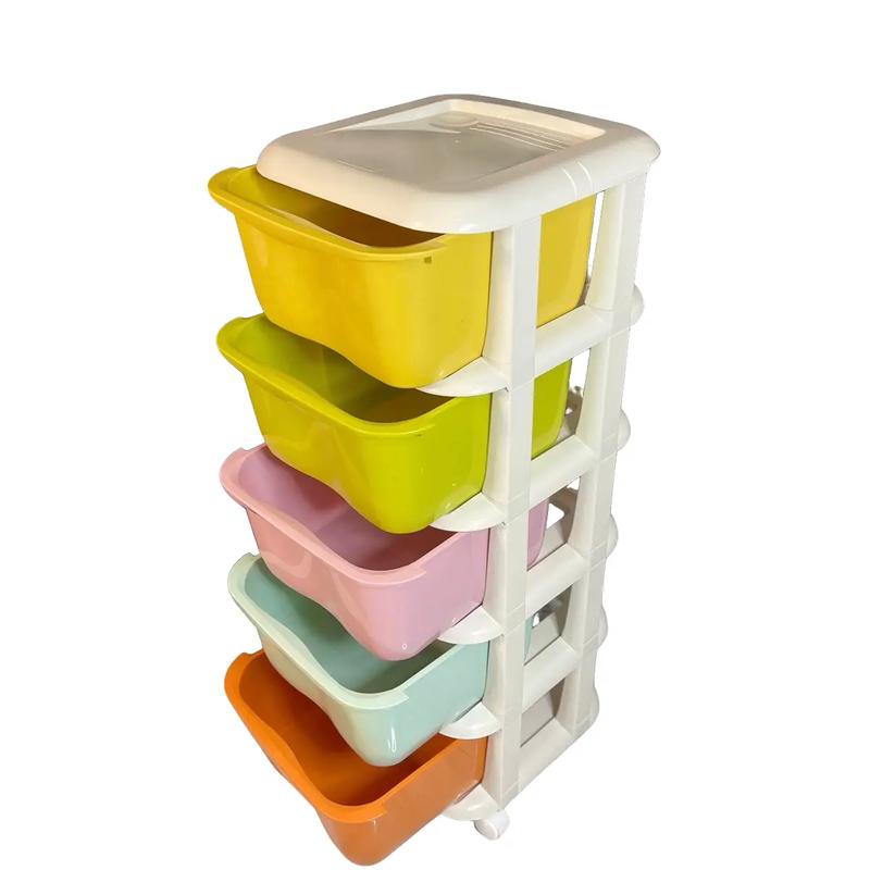 Tủ nhựa để đồ 5 màu có bánh xe di chuyển tiện lợi - đựng quần áo ,  đồ chơi , đồ cá nhân trong gia đình