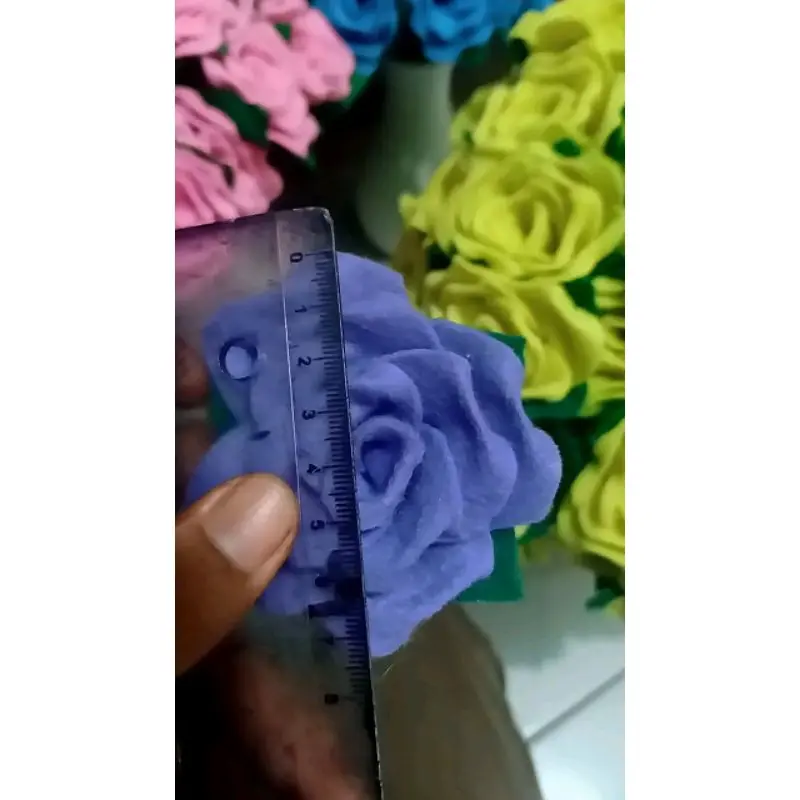 Bunga Mawar Flanel / Rose Flanel satuan 5