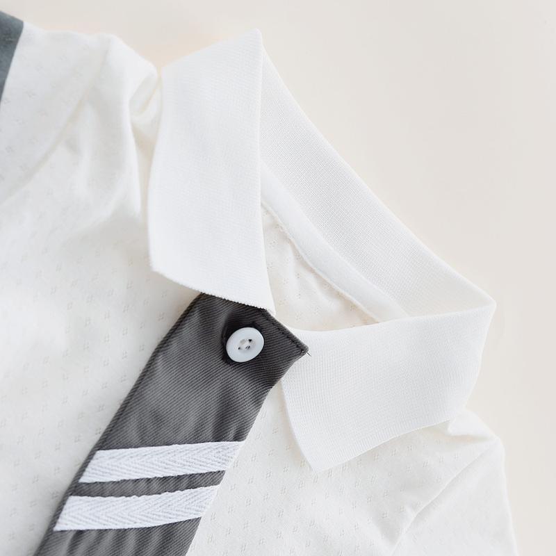 Quần Áo Trẻ Em Áo Liền Quần Ngắn Tay Cho Bé Trai Và Bé Gái, Bao Gồm Tất, Phong Cách Preppy, Làm Bằng Bông, Thích Hợp Cho Trẻ Sơ Sinh Mùa Hè, 0-24 Tuổi, Hàng Mới Về 6