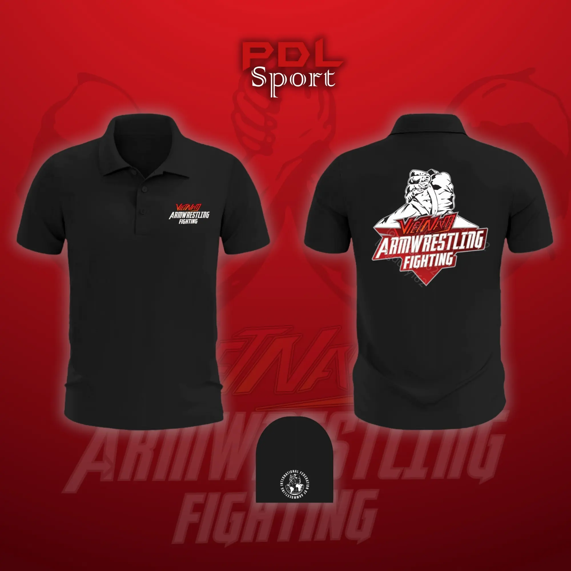 Áo Vật Tay Việt Nam kiểu dáng Polo Ngắn Tay - Việt Nam Armwrestling - Co dãn 4 chiều form đẹp | PDL Sport