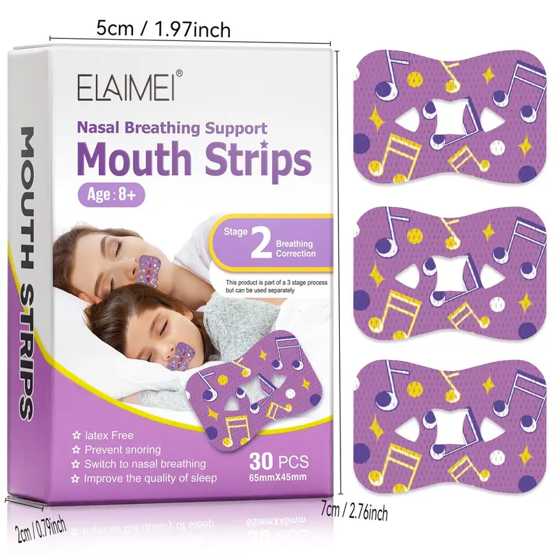 Sleep Breathing Closed Mouth Patch, 2 Boxes Mouth Strips for Prevents Snoring, Drooling, and Sleep Talking, Suitable for Adults and Children 1