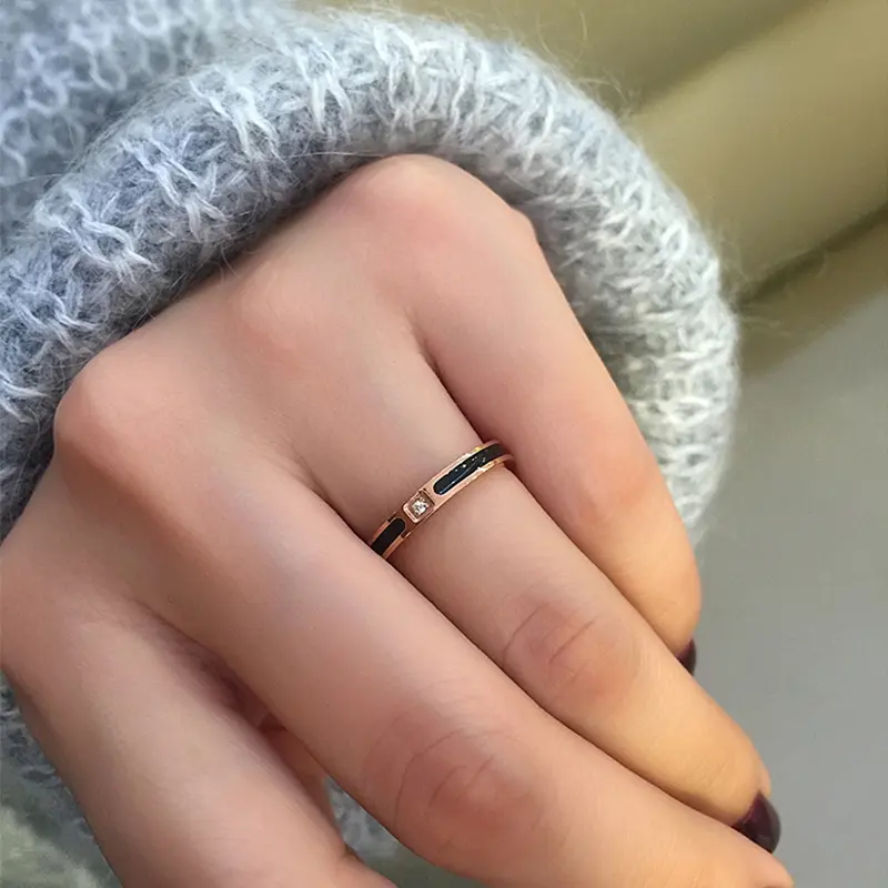 Cincin Wanita Aksen Kristal Imitasi Korea Terbaru