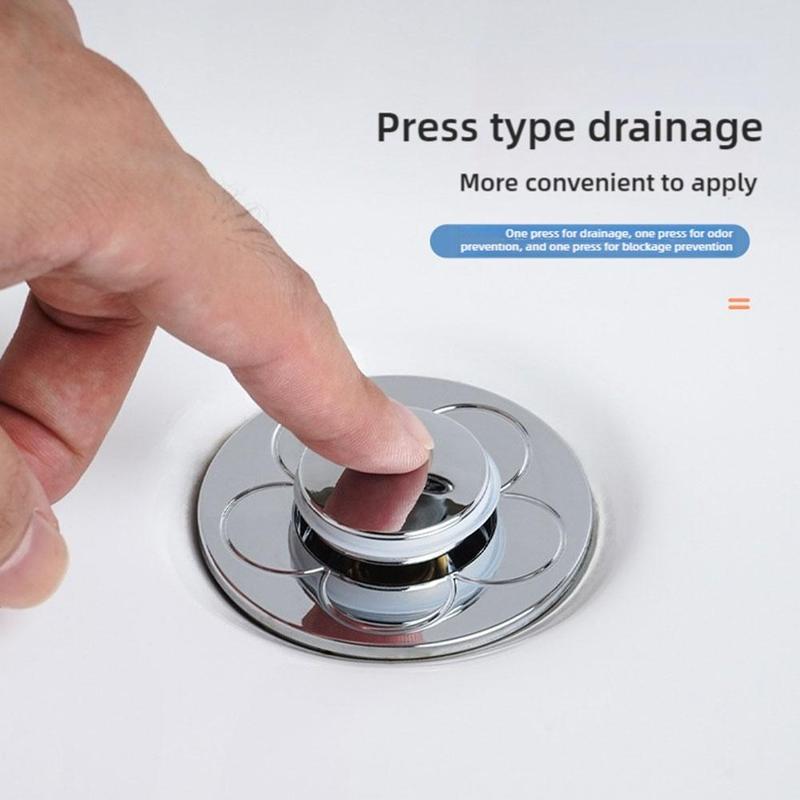 Product Introduction of Universal Sink  Washbasin Water Head Leaking Stopper Push-type Copper Basin Filter Bath Tub Drain Stopper Deodorant Plug Accessories 27