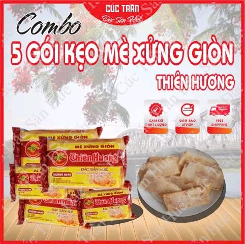 Combo 5 gói kẹo mè xửng giòn  Thiên Hương đặc sản Huế, 150g/gói - CTB65 thức ăn, Ăn Vặt