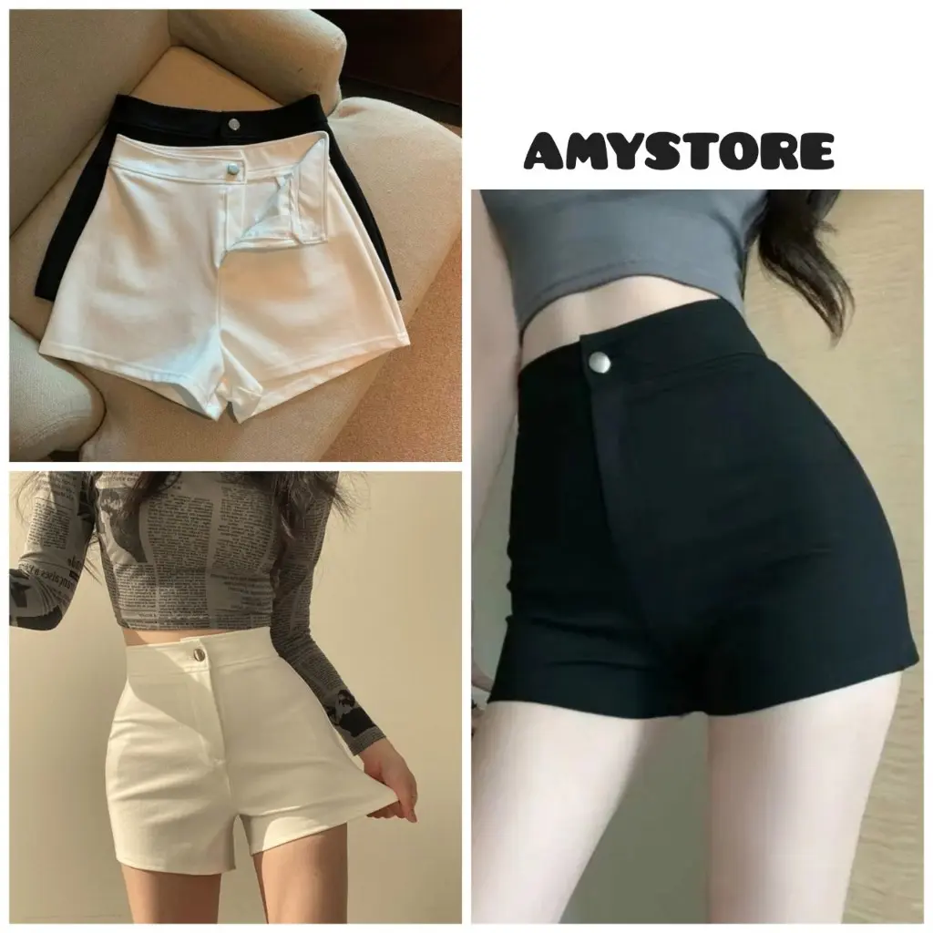 Quần Short Đùi Nữ, Quần Sooc Cạp Cao Chất Vải Umi Dầy Dặn Co Giãn Mềm Mịn Mát MA105