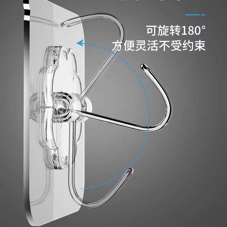 Móc Dính, Không Cần Đục Lỗ Móc, Chất Liệu Acrylic Và Thép Không Gỉ, Chịu Lực, Không Cần Vít, Thích Hợp Cho Ký Túc Xá, Đóng Tường, Trong Suốt, Móc Sau Cửa 2