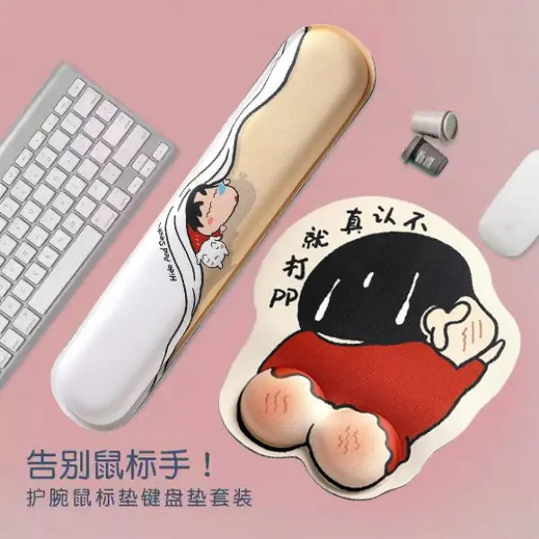 Miếng lót chuột Crayon 2024 Đệm kê cổ tay cho nữ Đệm mềm dày dặn Đệm kê bàn dễ thương hoạt hình đẹp mắt Hỗ trợ bàn phím