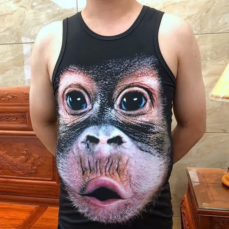 Áo Thun Vest Bụng Mô Phỏng, Phong Cách Người Nổi Tiếng Trên Internet, Trang Phục Hóa Trang Cá Tính, Ngực Giả, Cơ Bắp Gorilla, Quần Áo Trình Diễn Đồng Hồ, Áo Nam Gắt Gái, 2024