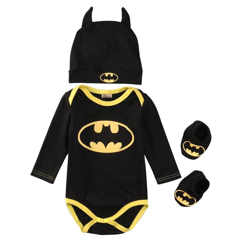 3 Pcs Newborn Baby Clothes Outfits 0-24 Months Long Sleeve Romper + Cartoon Animal Shape Hat + Shoes 1