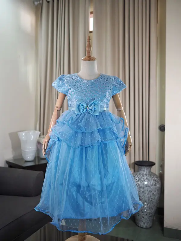 Gaun Pesta Pita Polkadot Anak Usia 3-10 Tahun Fashion Cantik Dress 1