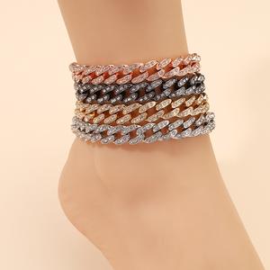 Barang Kemas Kaki, Fesyen Selebriti Internet, Serba guna, Borong, Gelang Tangan Cuba Zirkon Musim Panas, Gelang Kaki, Untuk Wanita, Gaya Eropah dan Amerika, Aksesori Baru Perak Perhiasan