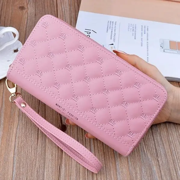 DOMPET PANJANG WANITA 2 RESLETING KULIT PREMIUM  NAOMI KARTU UANG TALI KOREA BATAM MURAH CEWEK 2