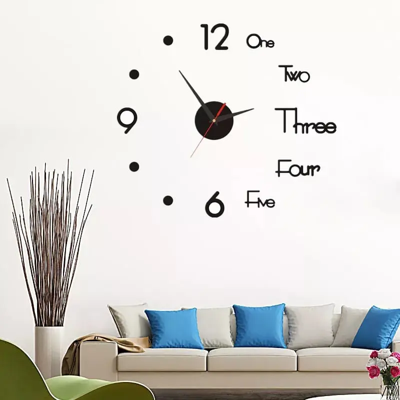 COD Jam Dinding Tempel DIY Analog 3D Diameter 40cm /Jam Angka Aesthetic Besar Tembok Kantor Kamar Rumah 3D Stereoskopik Bahan Akrilik S785 1