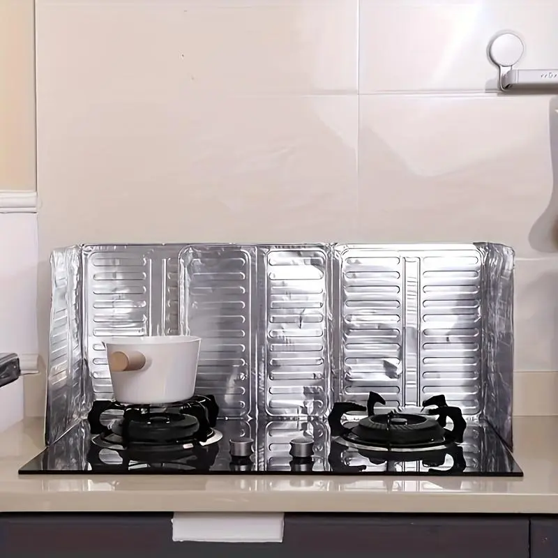 Kitchen Stove Splash Guard, 1 Count Foldable Non Stick Heat-resistant Splash Guard, Stove Top Protector, Home Care Supplies 8