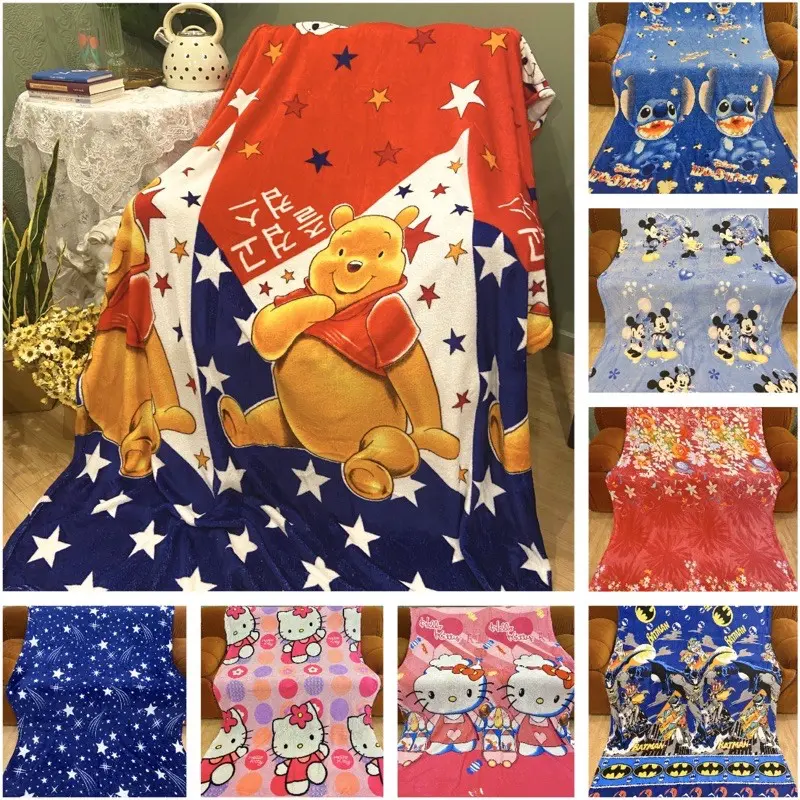 Local Ready Stock Super Single 140cm x 195cm Kartun Anak Selimut Size Single Cartoon Blanket Soft Bedding