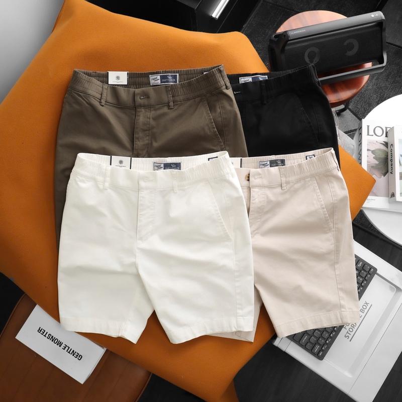 Quần short Kaki nam lưng thun Dusty Tailor chính hãng vải cotton thun co giãn 4 chiều đã qua xử lí wash mềm form quần slimfit Menswear Nam khóa kéo thường có thể giặt máy quanduinam quanshortnam