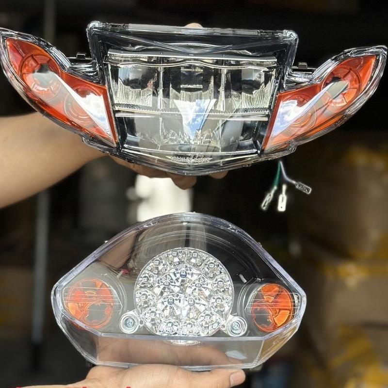 Combo Pha Đèn 2 Tầng Kèm Hậu Appi Cho Xe Sirius 50-110AE Hàng Full Giắc Cắm Bóng Led Mạch Đèn
