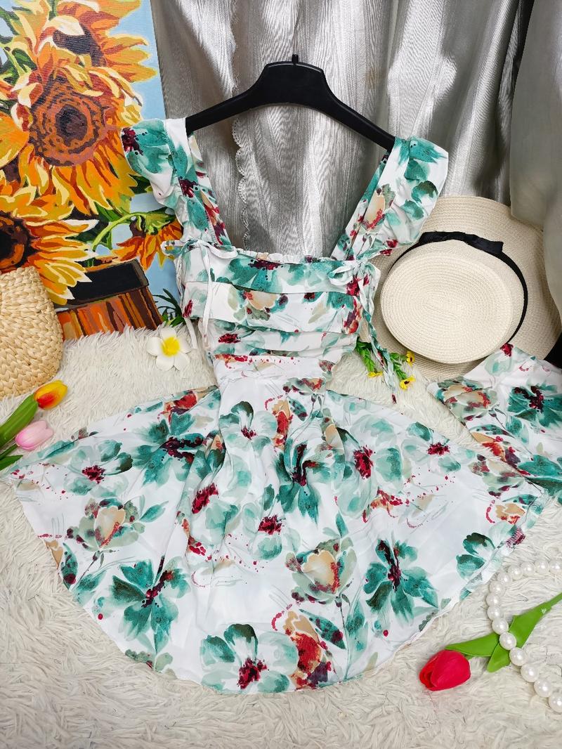 Product Introduction of Set đầm ngắn cánh tiên cột nơ, có mút. Dáng trên gối (kèm quần) 4