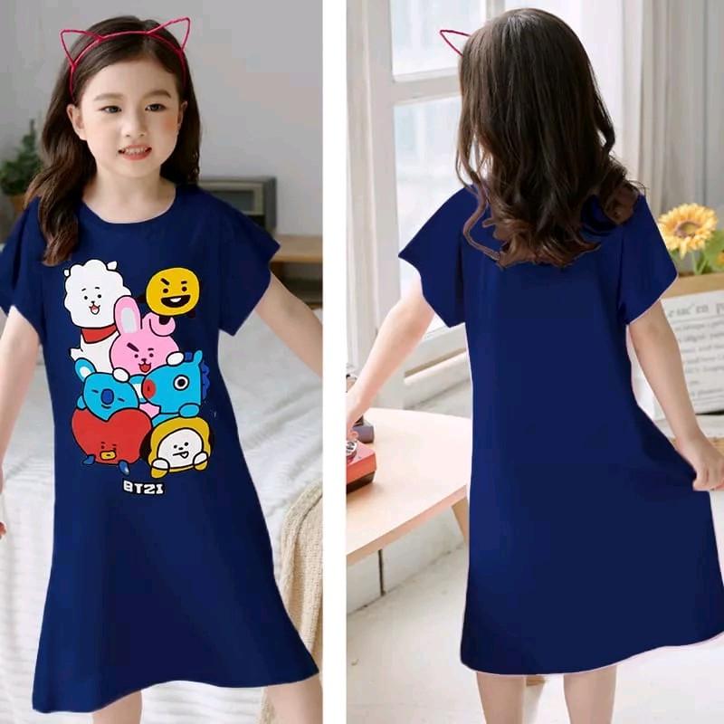 Liu's_Kids99 / daster anak cewek TINITAN untuk Umur 3-12th Katun Lembut Lengan Pendek Fashion daster anak dress bayi 6
