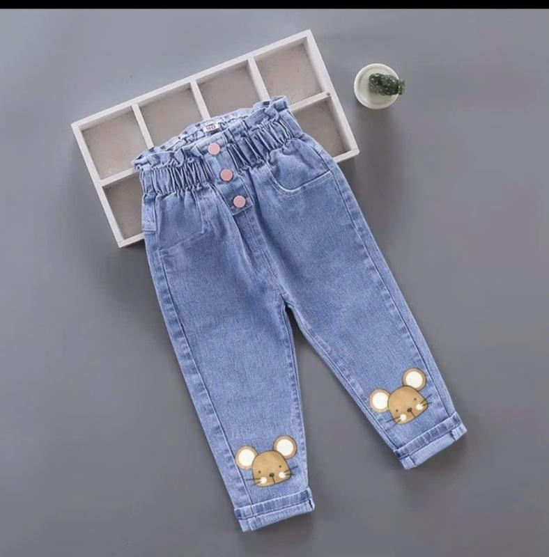 Quần jean quần bò co giãn mềm bé gái cạp cao (14-26kg) 4