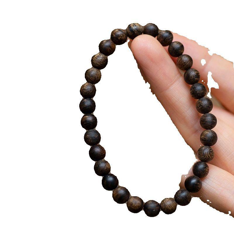 Vòng Tay Trầm Hương Cờ Đen Brunei Lặn Tự Nhiên, Hạt Hình Gạo Nhỏ 4Mm, Vòng Tay Đơn Giản Và Cổ Điển, Dành Cho Phụ Nữ, Năm 2025 4