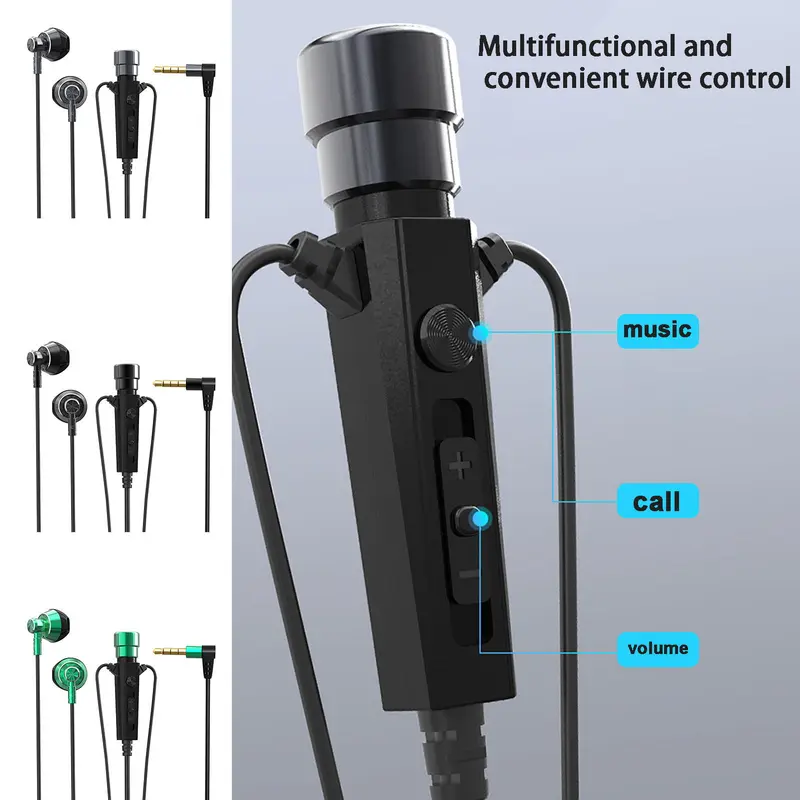 Tai Nghe Nhạc Có Micrô, Điều Khiển Dây Đa Chức Năng, Giắc Cắm 3,5 Mm, Âm Thanh Vòm Âm Thanh Nổi, Tương Thích HD, Cuộc Gọi, Cầm Tay, Thích Hợp Để Hát Và Ghi Âm, Tai Nghe Có Dây Trong Tai, Quà Sinh Nhật Lý Tưởng Nhét Tai Earphone 0