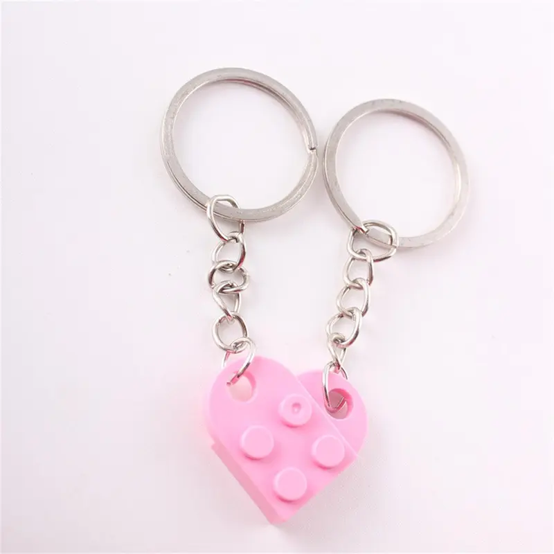 Heart Shaped Keychain, 1 Pair Heart Charm Metal Key Ring, Creative Keychain for Bag & Car, Ideal Friendship Gift 8
