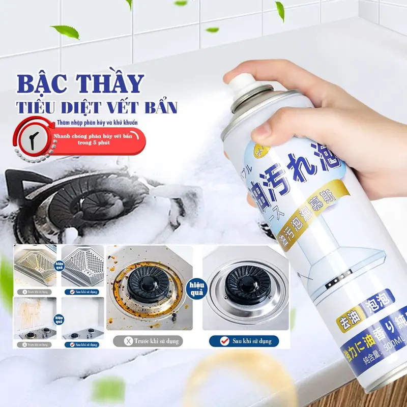 Xịt tẩy dầu mỡ, vệ sinh bếp đa năng, làm sạch cả vết cặn dầu mỡ bám lâu ngày nhanh chóng hiệu quả 1