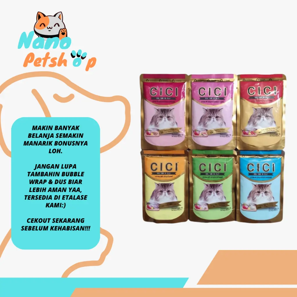 Nano.petshop - Makanan Kucing - Cici Pouch All Variant 85gr