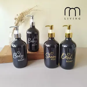 dispenser sabun Botol Sabun Cair Aesthetic 500ML MADA LUXURY HITAM dipasang di dinding tekan dispenserodol sikatgigi