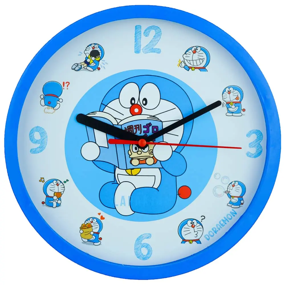 Jam Dinding Quartz Dekorasi Kamar Anak Unik Besar Doraemon NN1222 Baca Komik Keren BestSeller
