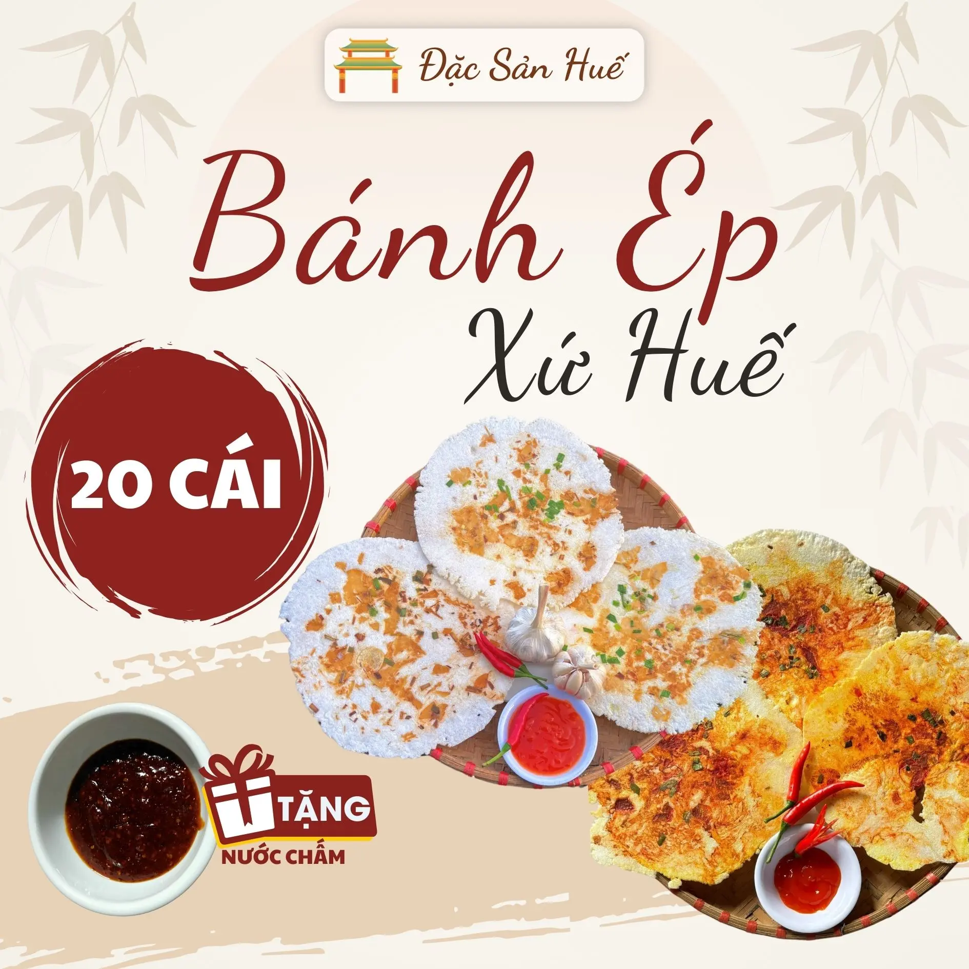 20 Cái Bánh Trắng Mix Đỏ - Bánh ép Thuận An - Đặc Sản Huế  Snack Ăn Vặt Food banh  snack Cake Thức Ăn