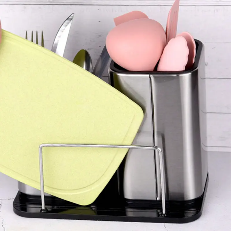 #KUP Stainless Steel Kitchen Utensil Storage Can, Cutlery Holder For Forks, Knives, Spoons 5