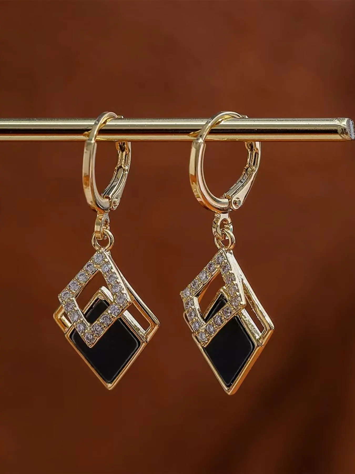Elegant Square Shaped Rhinestone Decorated Earrings, Fashion Jewelry for Party, Daily Clothing Decor, Trendy All-match & Exquisite Jewelry for Birthday Gift