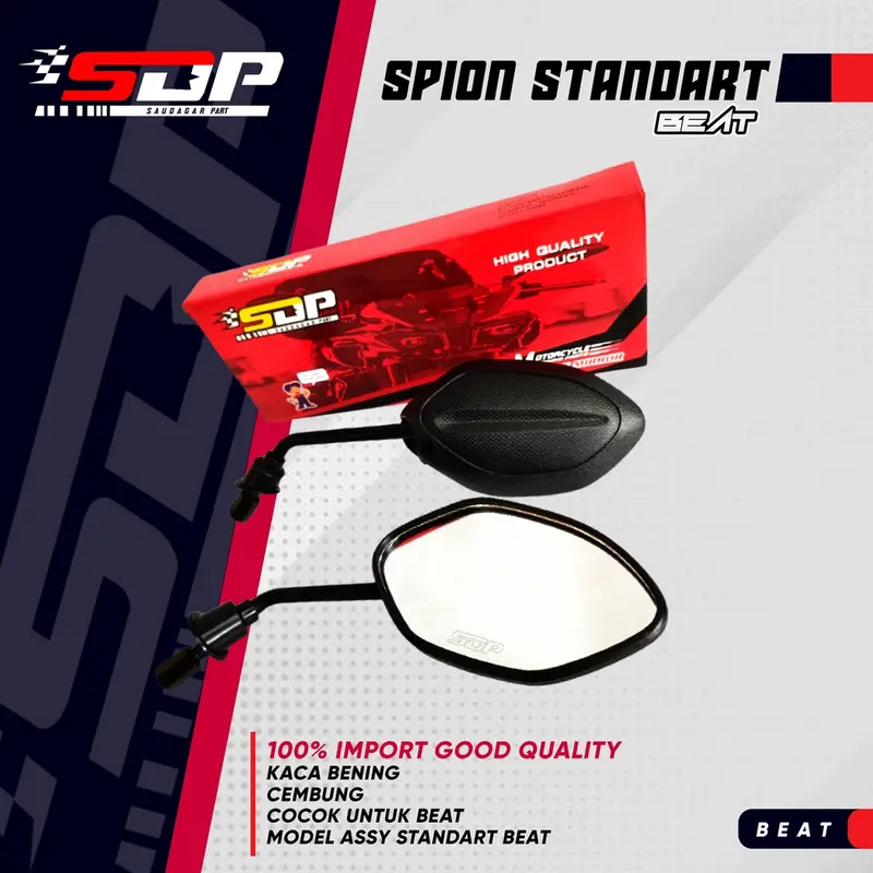 Spion BEAT STANDAR GRADE A PREMIUM Kaca Sepion BEAT Drat 14 Universal Honda 1