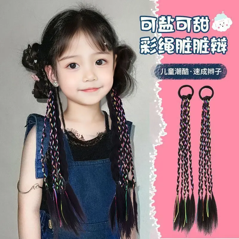 Tóc Giả Biểu Diễn, Tóc Đuôi Ngựa Dây Đầy Màu Sắc Năm, Bện Giả, Nữ Công Chúa Xoắn Bện, Phong Cách Hip Hop Và Tây Tạng, Thích Hợp Cho Trẻ Em, Dây Tóc Bện Đấm Bốc, [4507 Lời Khen Ngợi Của Người Dùng]
