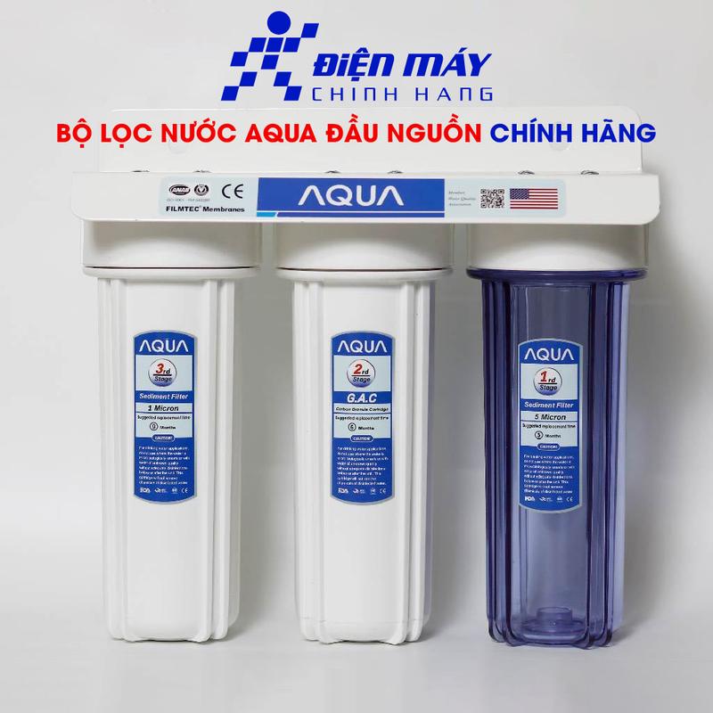 Bộ Cốc Lọc Thô 3 cấp 10 inch Chính Hãng AQUA Sử dụng lọc nước đầu nguồn siêu sạch an toàn