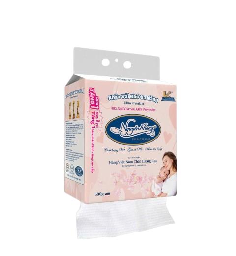 Combo 3 - 6 khăn vải khô đa năng hồng Nguyễn Khang rút đáy, cao cấp dày dặn, mềm mịn 40% viscose 60% polyester 2