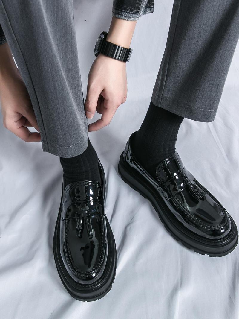 Product Introduction of Men's Business Style Solid Color  Dress Shoes, Fashionable Round Toe Shoes for Work Office, Casual Trendy Shoes for Daily Wear 7