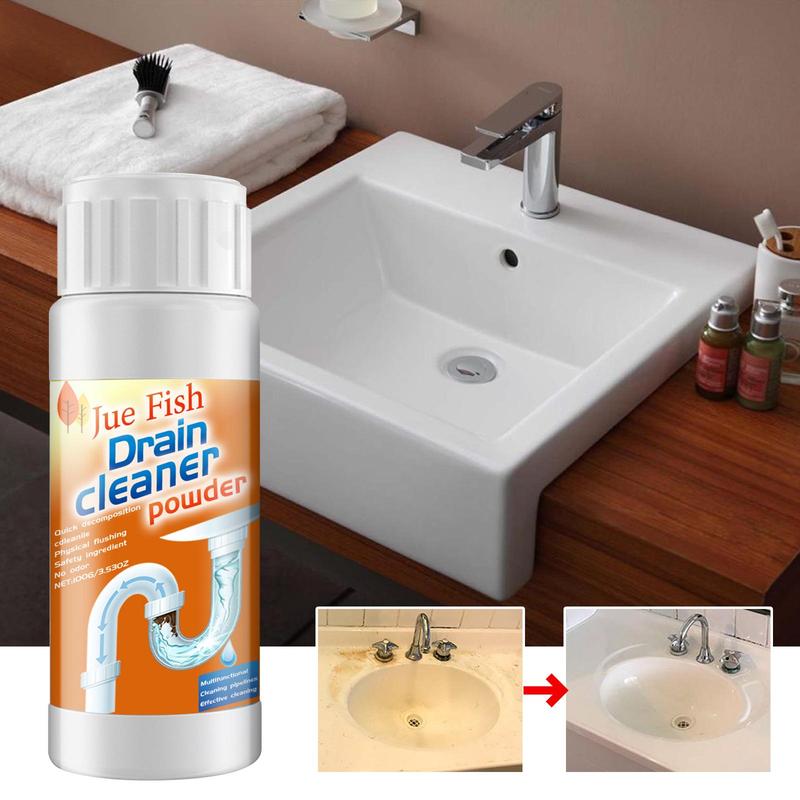 Product Introduction of Drain Cleaner, 1 Count Quick Dissolving Kitchen Sink & Toilet Floor Drain Cleaning Powder, Household Cleaning Product for Kitchen Bathroom Toilet 5