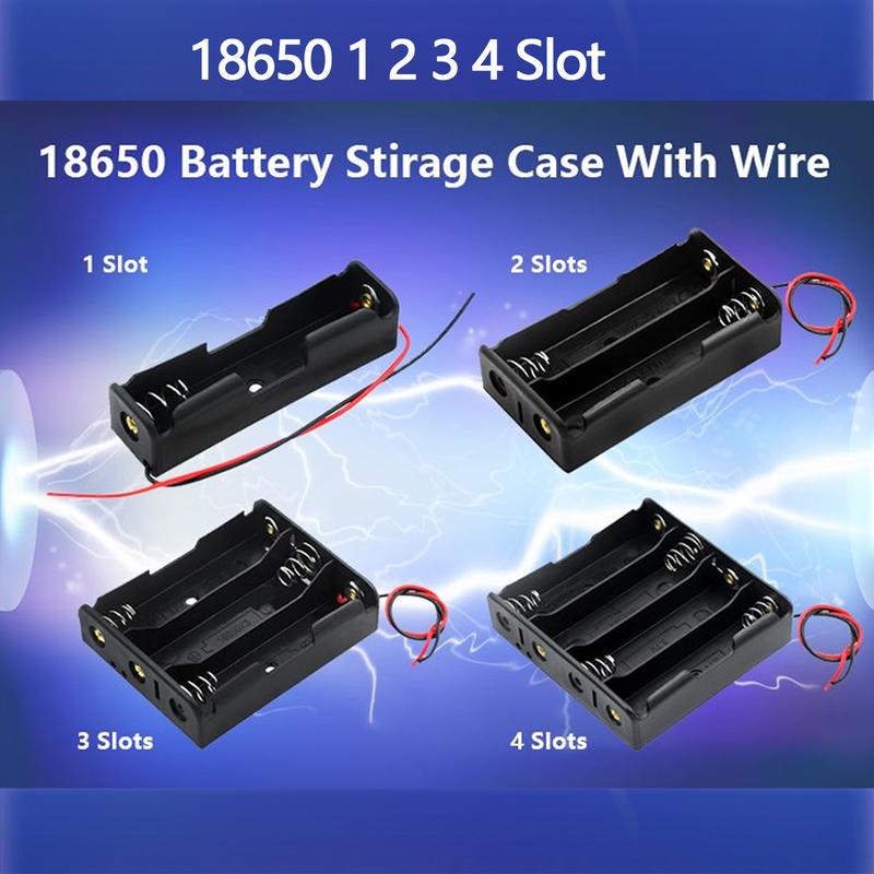 Product Introduction of Slot Black Plastic Battery Case Series Circuit Holder Multi Purposes Storage Box For DIY Power Supply 2