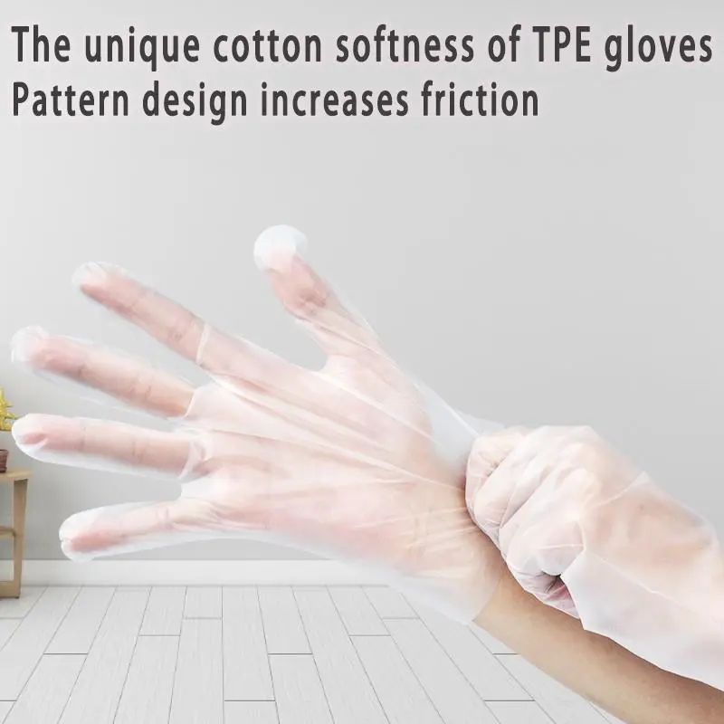 Disposable Clear Gloves, 100pcs Disposable Gloves, Kitchen Oil Resistant Food Grade Baking Gloves, Household Cleaning Gloves 6
