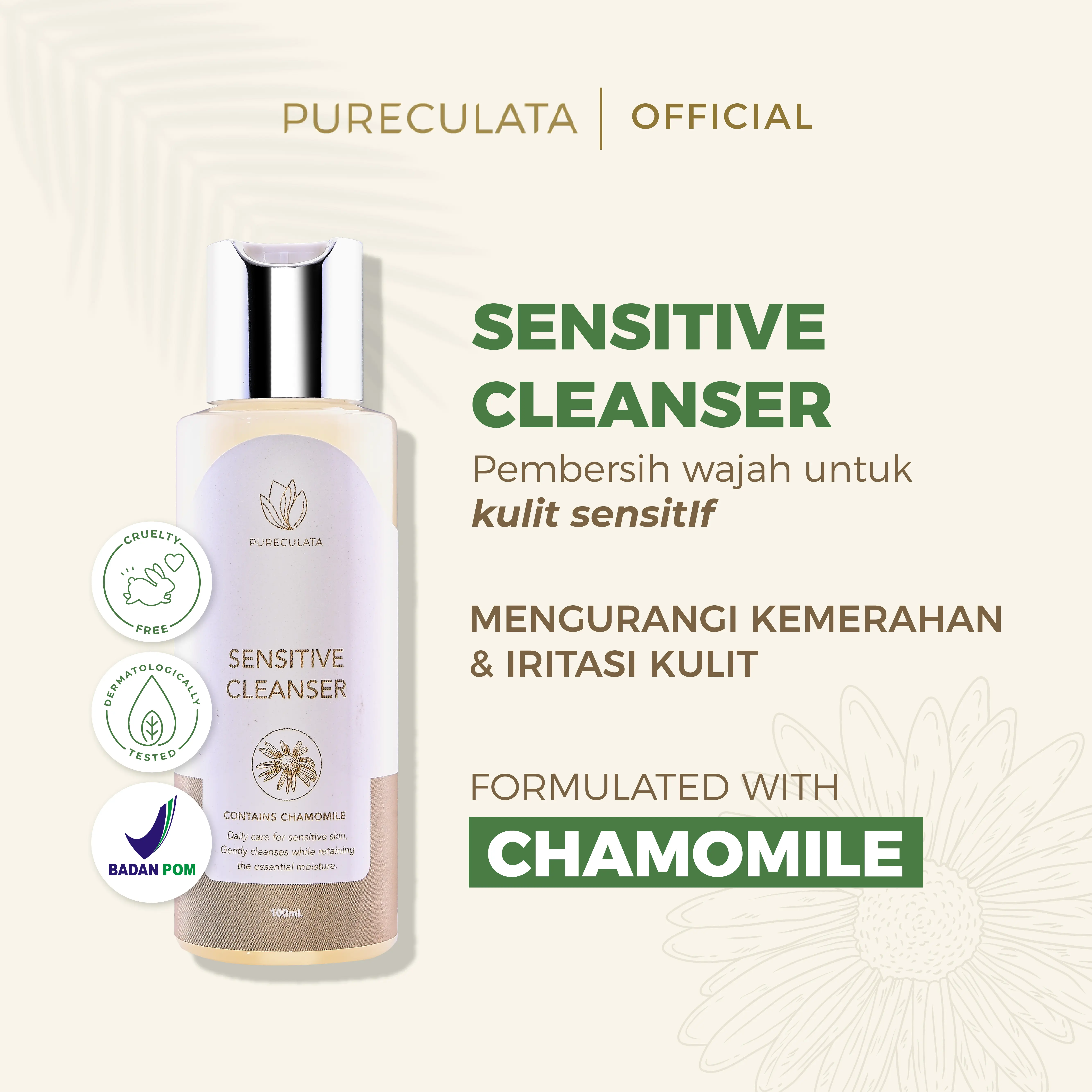 Sensitive Cleanser - Facial Wash Kulit Sensitif | PURECULATA